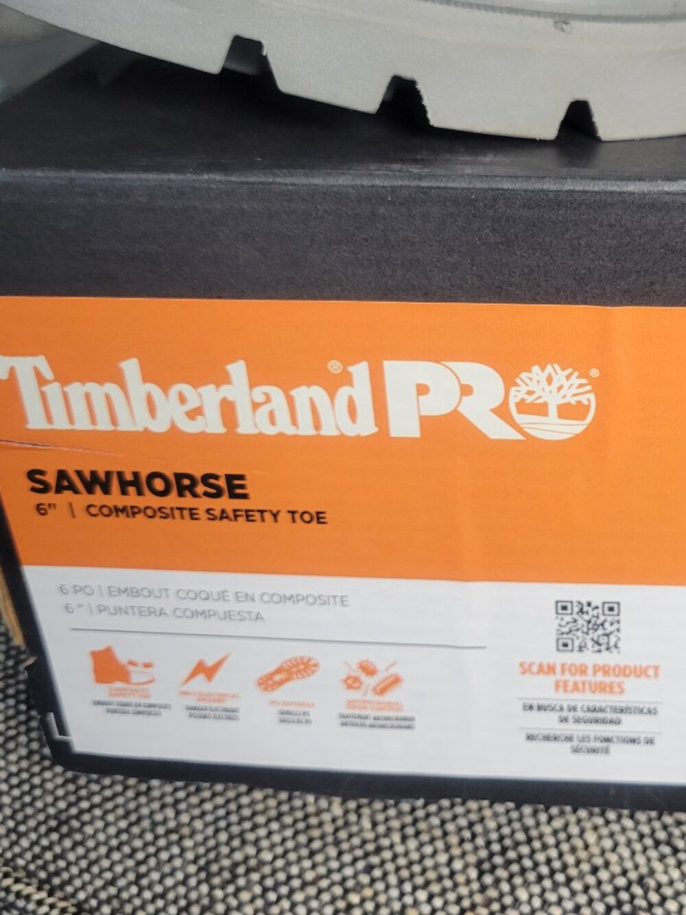 NIB Timberland PRO Sawhorse 6" Composite Toe Work Boots Gray Men's 7.5 - Picture 3 of 9